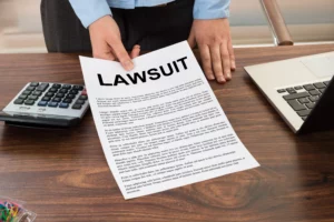 Litigation Lawyer Holding A Lawsuit